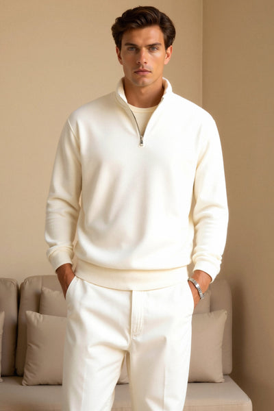 Nahaufnahme des Herren Klassische Zip-Up Hoodies in klassischer Baumwollmischung