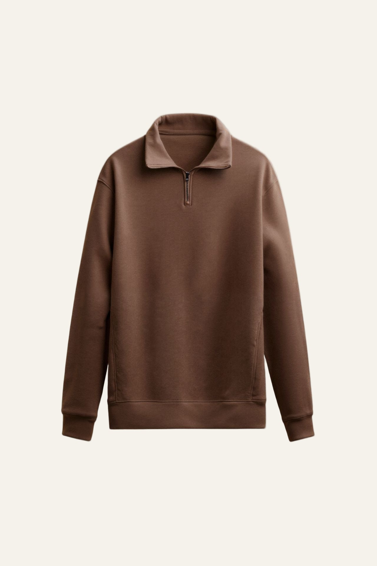 Frontansicht des Herren Klassische Zip-Up Hoodies in klassischer Baumwollmischung Braun