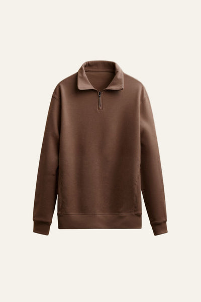 Frontansicht des Herren Klassische Zip-Up Hoodies in klassischer Baumwollmischung Braun