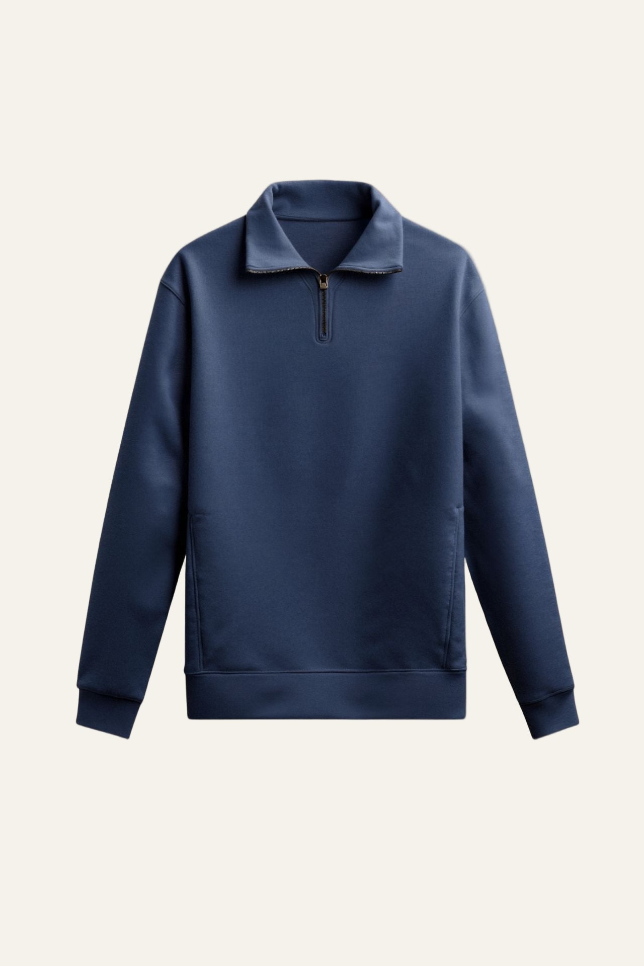 Frontansicht des Herren Klassische Zip-Up Hoodies in klassischer Baumwollmischung Navy