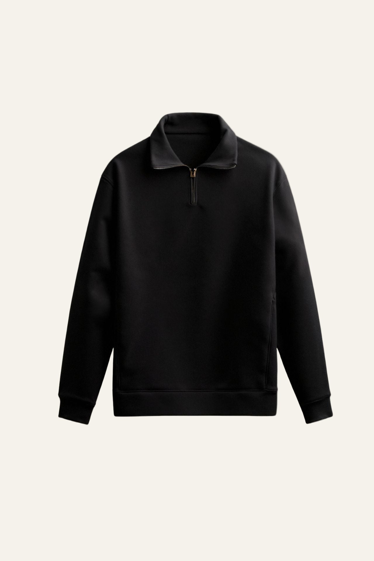 Frontansicht des Herren Klassische Zip-Up Hoodies in klassischer Baumwollmischung Schwarz