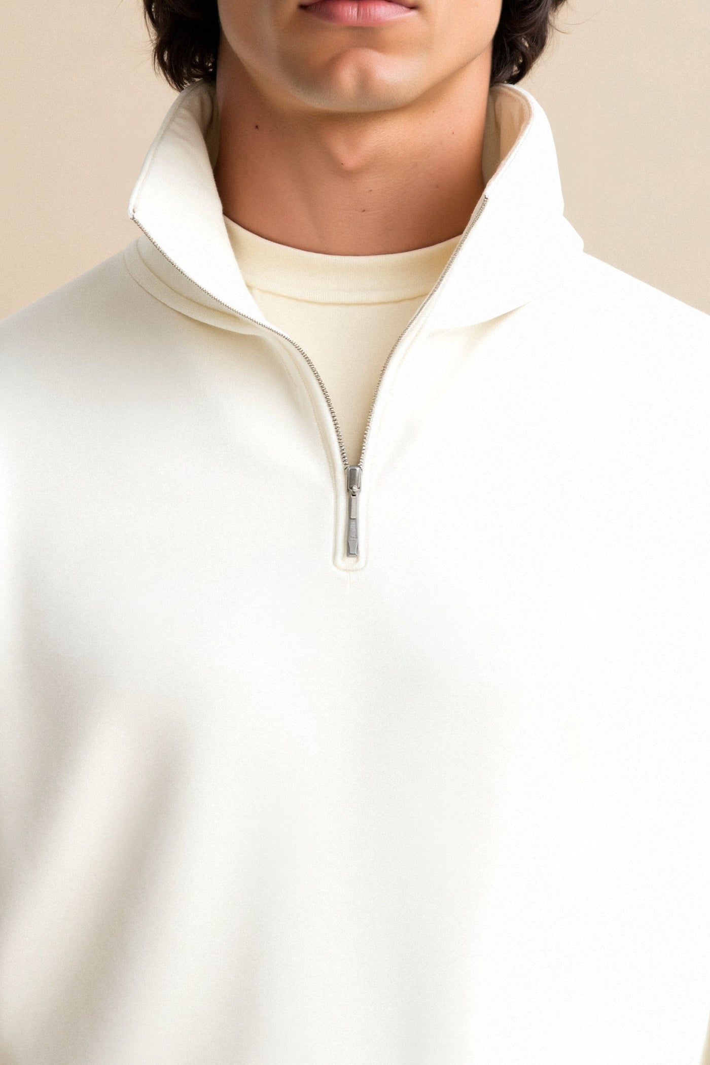 Zip-Detail des Herren Klassische Zip-Up Hoodies in klassischer Baumwollmischung