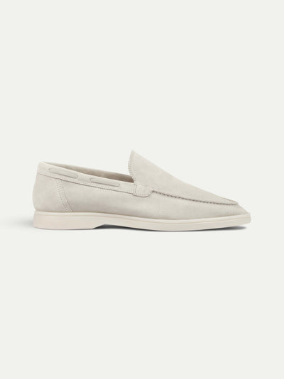 Rückansicht der Herren Loafers in Silber Suede